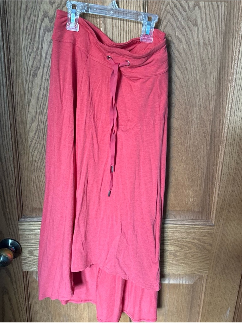 Athleta Coral High-Low Drawstring Maxi Skirt
